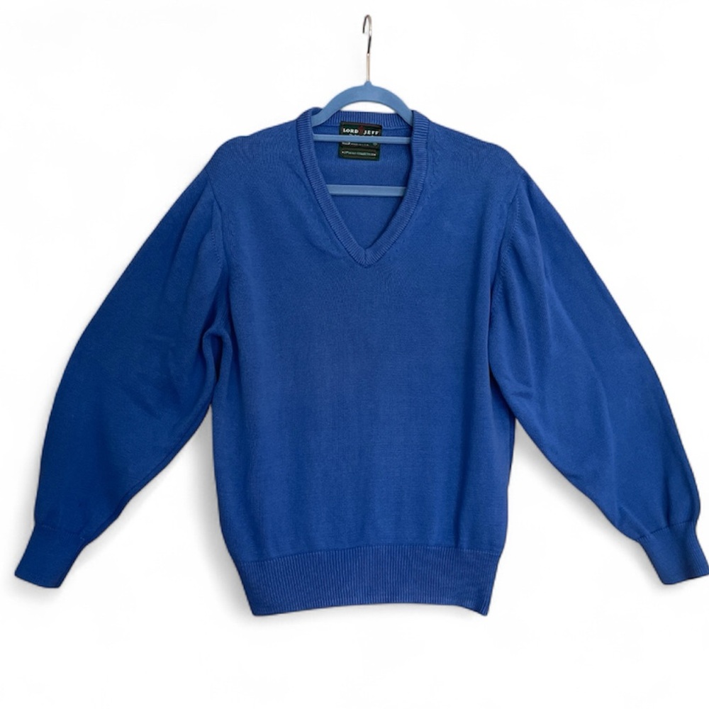 Lord Jeff 19th Hole Collection men’s medium 100% fine cotton sweater - Blue